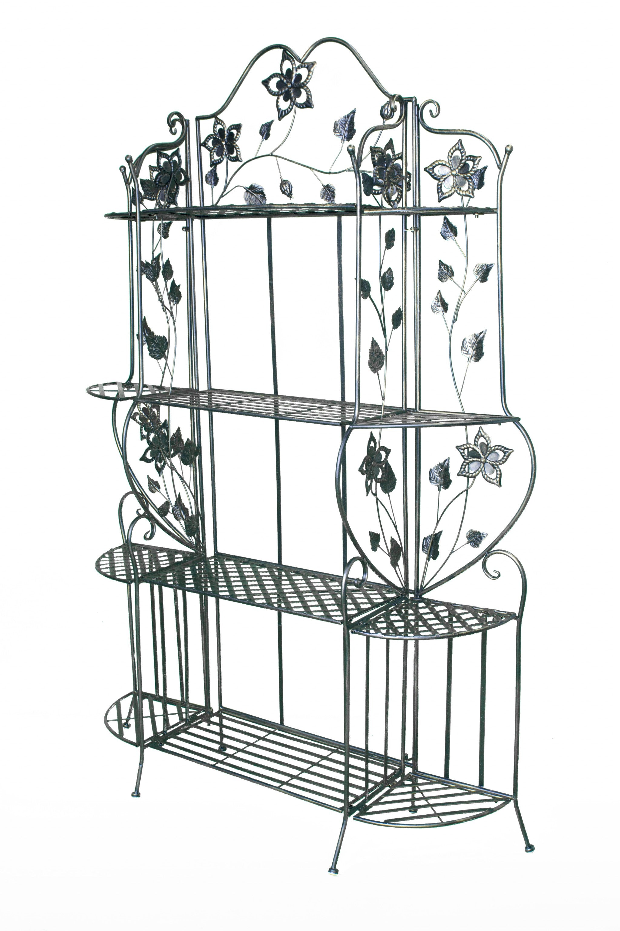 25" X 5" X 68" Blackened Brass Steel Blackened Brass Bakers Rack with  Shelves