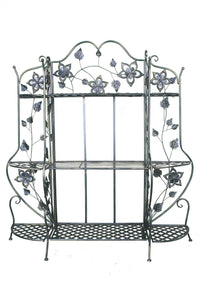 25" X 5" X 50" Blackened Brass Steel Bakers Rack with  Shelves