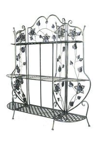 25" X 5" X 50" Blackened Brass Steel Bakers Rack with  Shelves