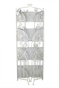 25" X 5" X 68" Antique White Steel Antique White Bakers Rack with  Shelves