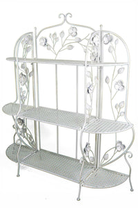 25" X 5" X 50" Antique White Steel Bakers Rack with  Shelves