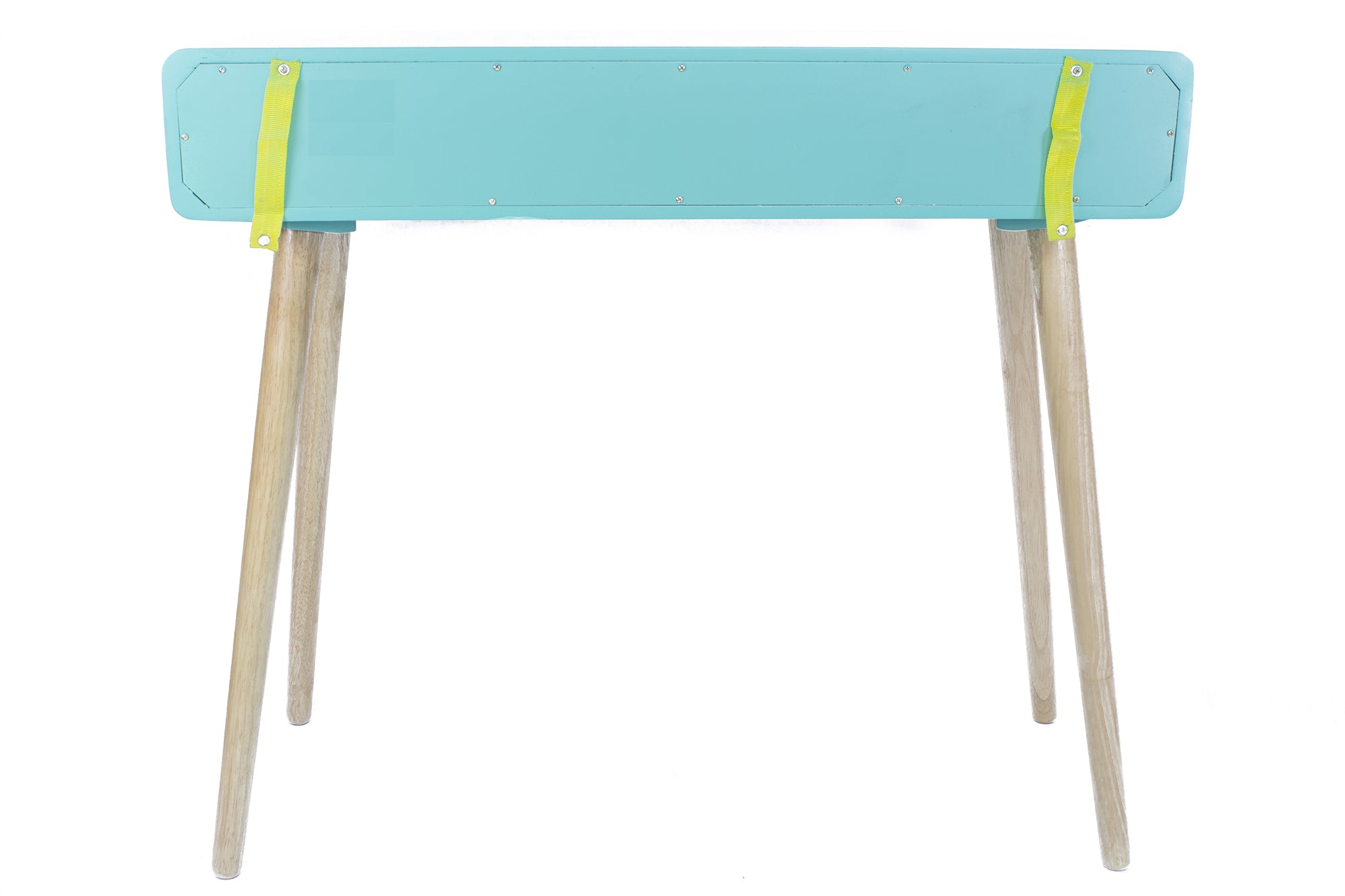 38.5" X 9" X 17" Aqua MDF Wood Console Table with Drawers