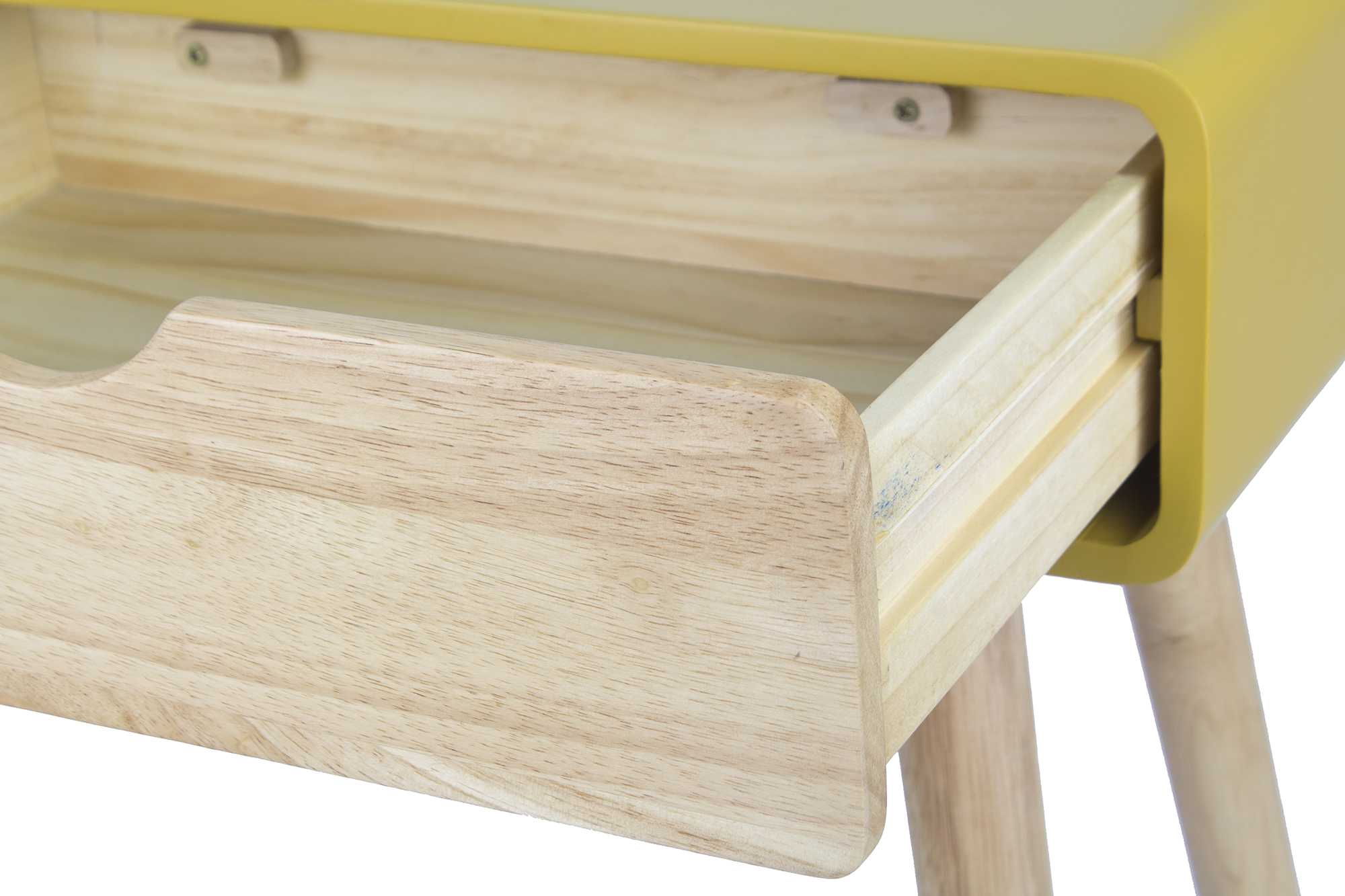 38.5" X 9" X 17" Yellow MDF Wood Console Table with Drawers