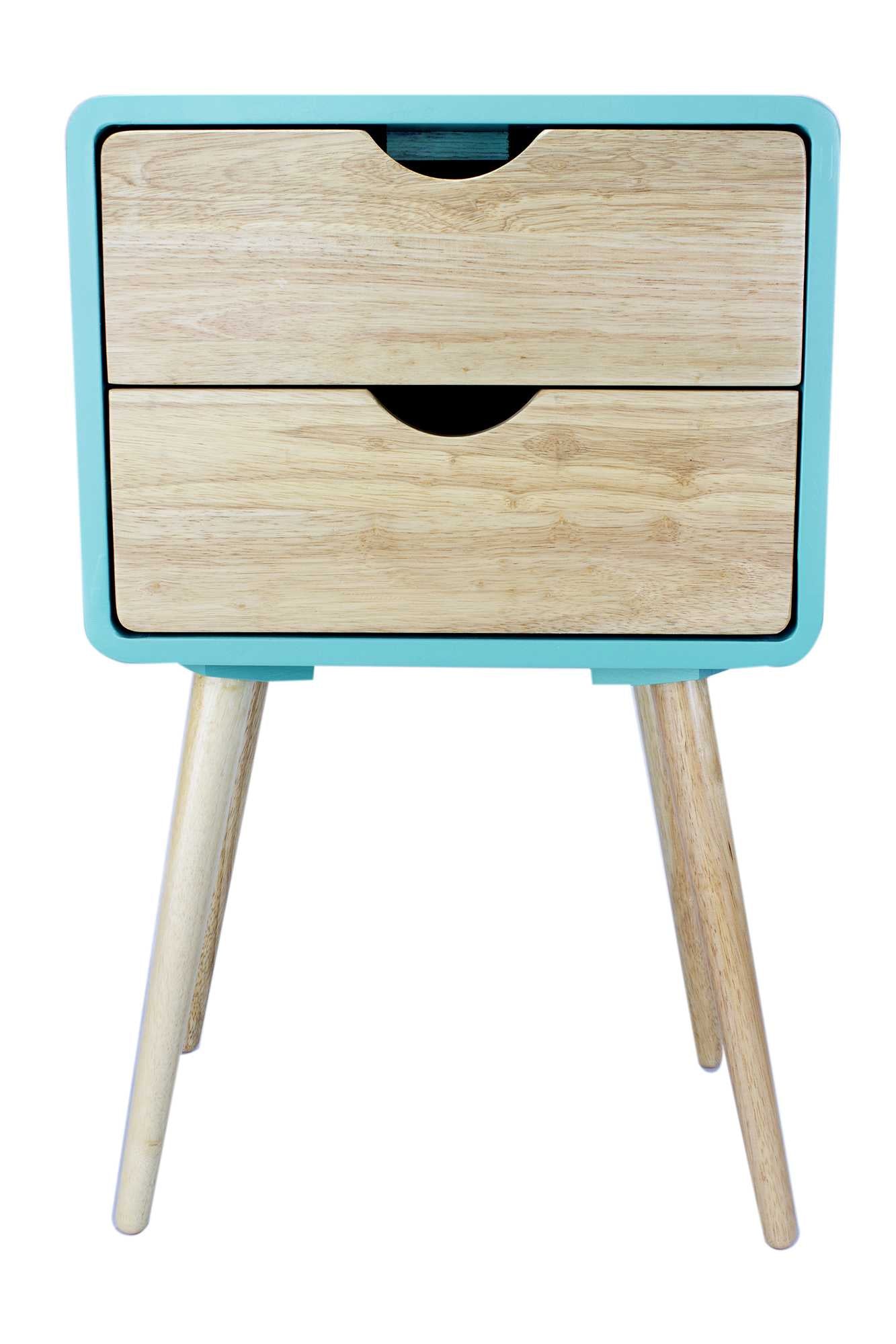 16" X 12" X 26" Aqua MDF  Wood End Table with  Drawers