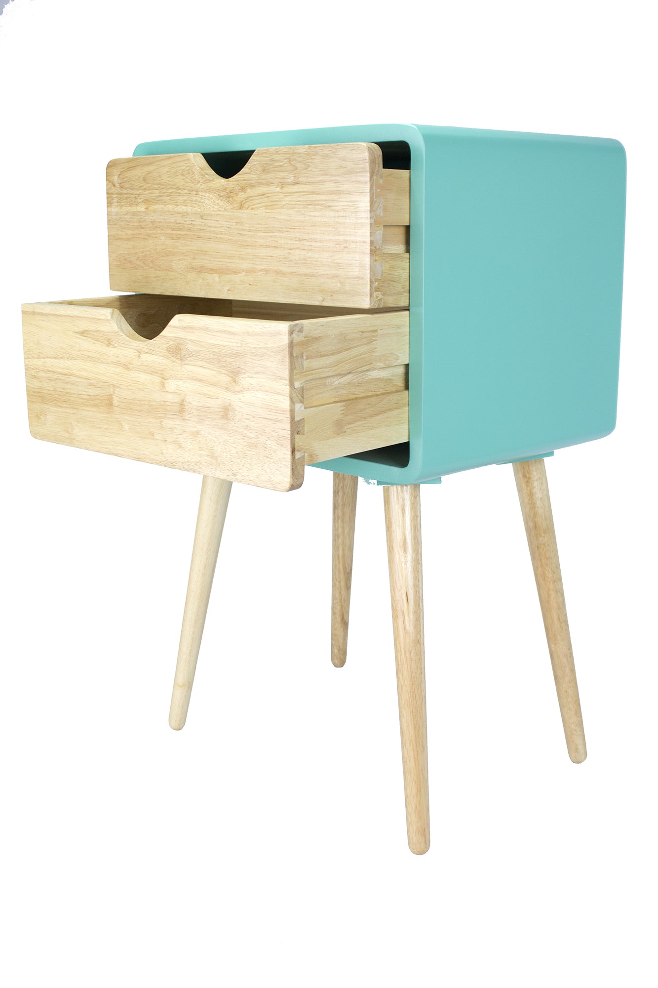 16" X 12" X 26" Aqua MDF  Wood End Table with  Drawers