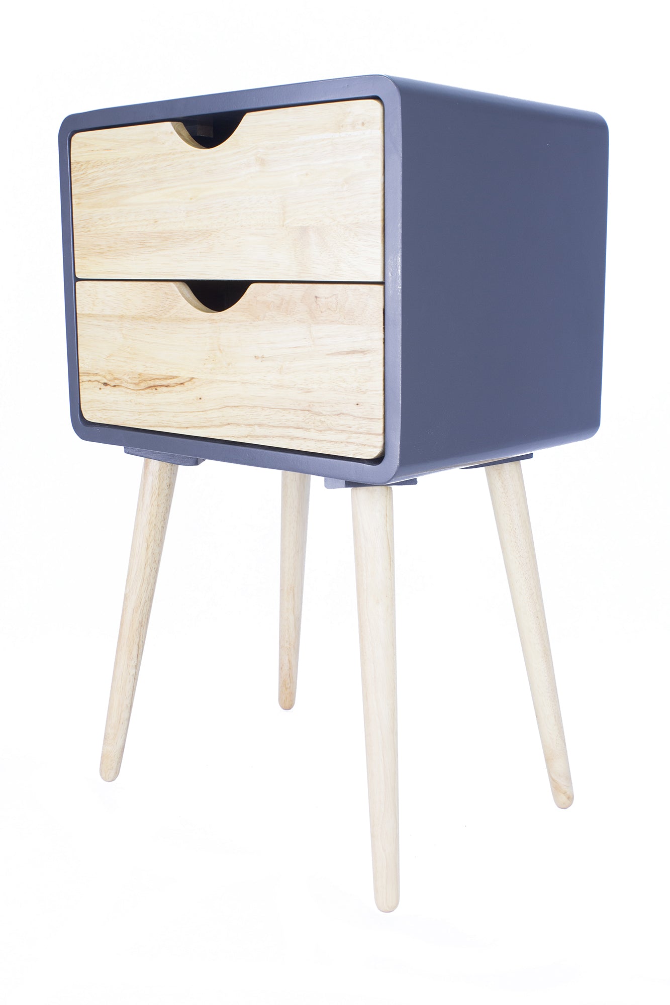 16" X 12" X 26" Graphite MDF  Wood End Table with  Drawers