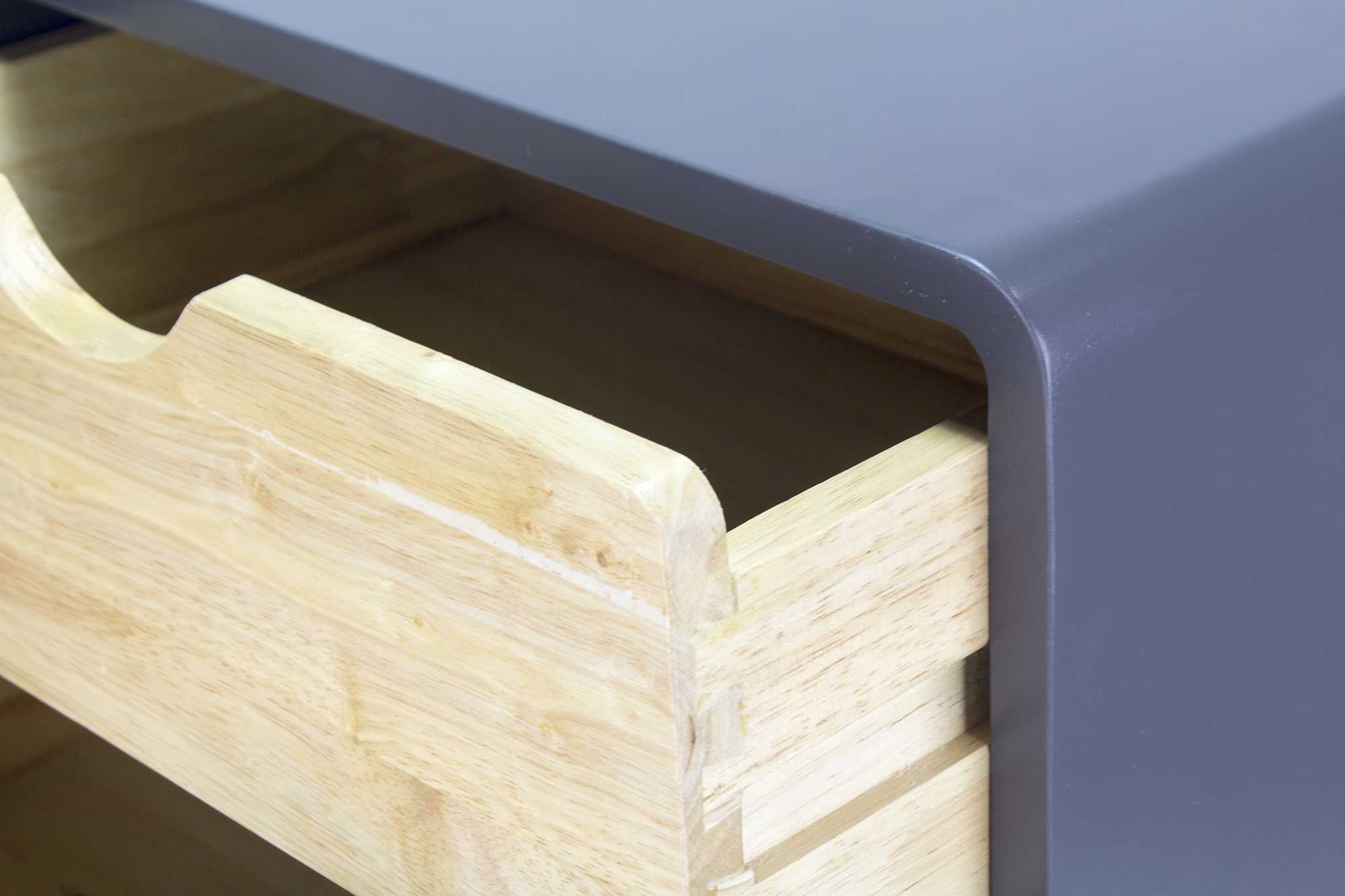 16" X 12" X 26" Graphite MDF  Wood End Table with  Drawers