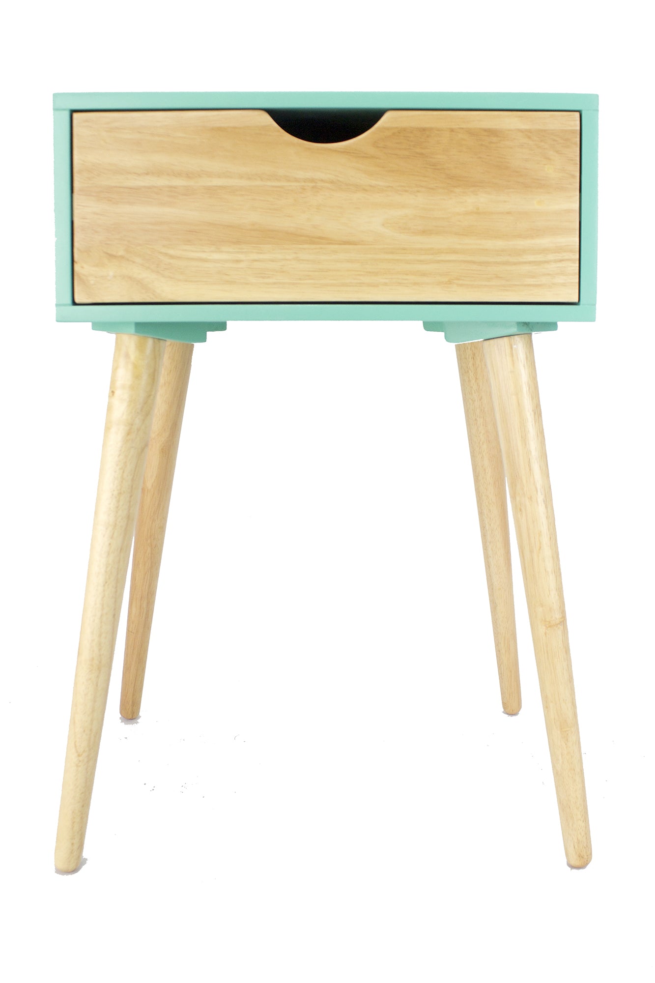 16" X 12" X 24" Aqua MDF  Wood End Table with  Drawer