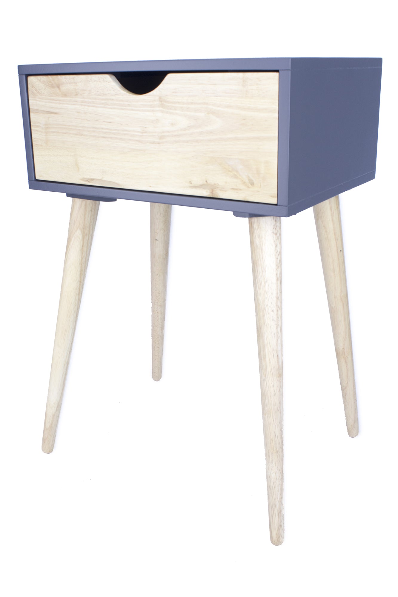 16" X 12" X 24" Graphite MDF  Wood End Table with  Drawer