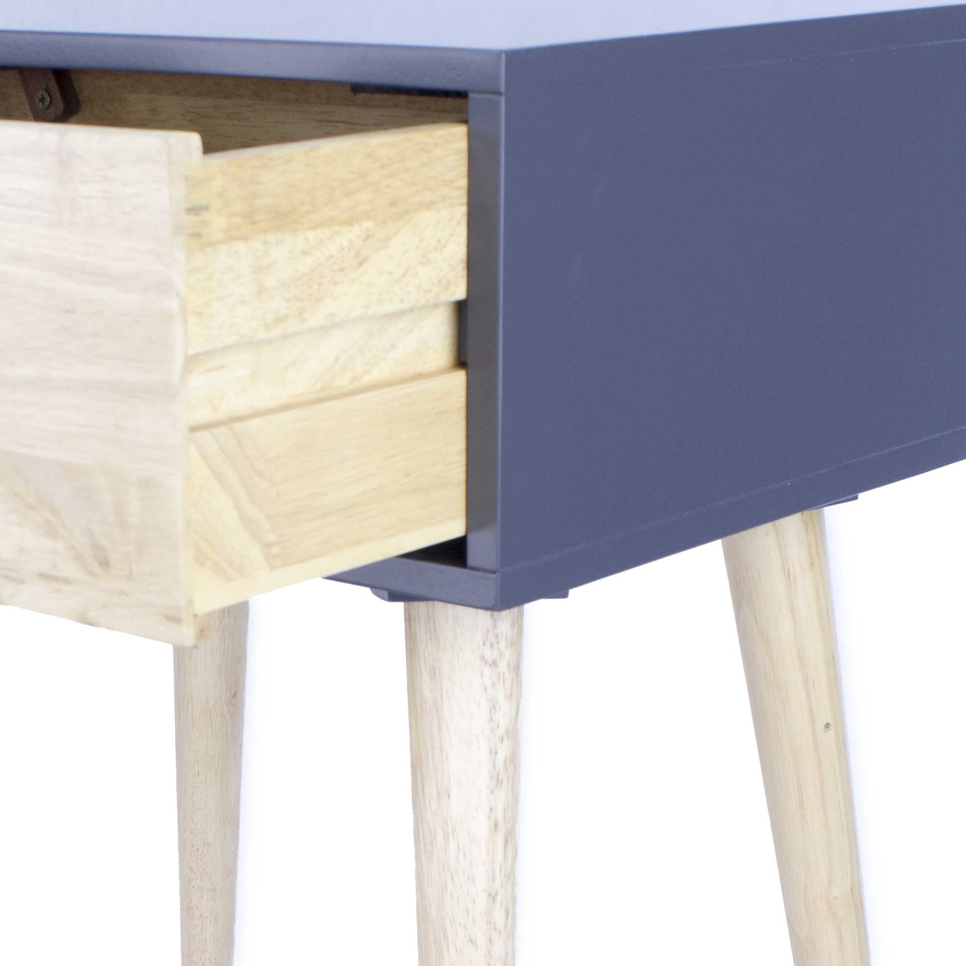 16" X 12" X 24" Graphite MDF  Wood End Table with  Drawer