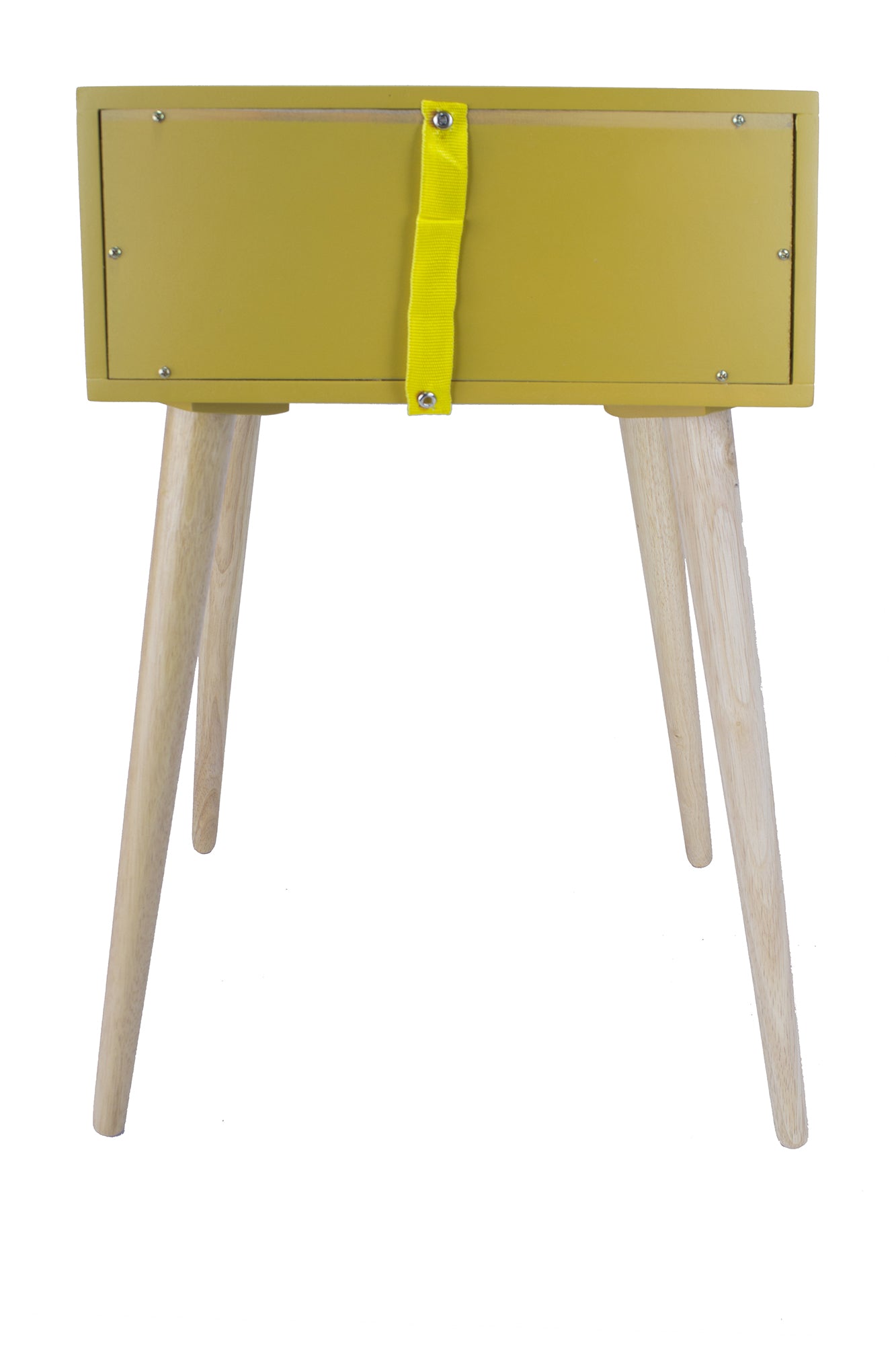 16" X 12" X 24" Yellow MDF  Wood End Table with  Drawer