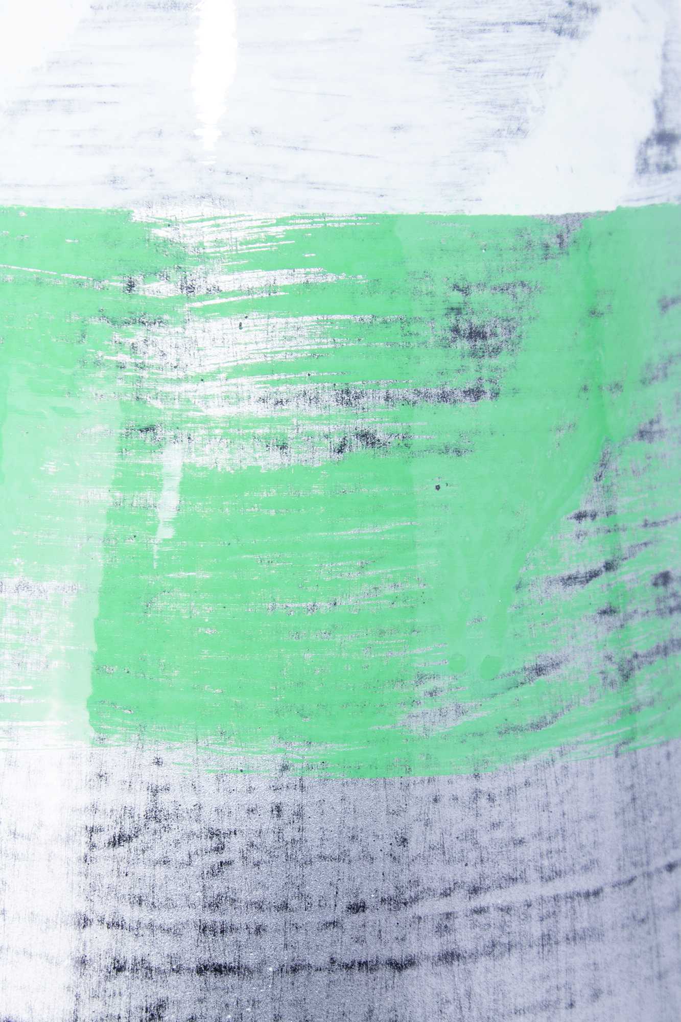 12" X 12" X 27" White, Green, Silver Bamboo Spun Bamboo Floor Vase