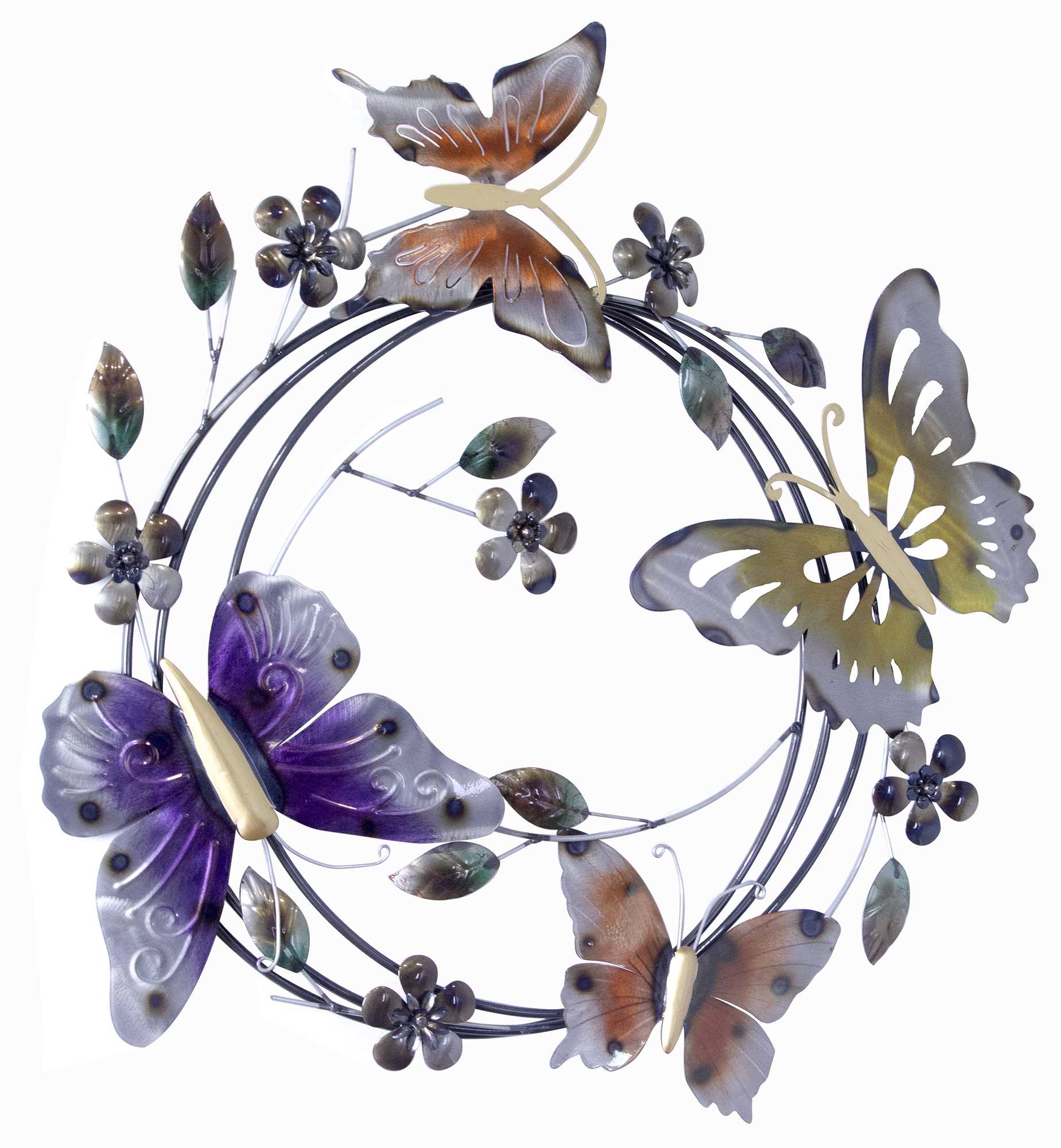 30" X 3" X 29" Metallic Multi Color Metal Multiple On Iron Circle Wall Décor