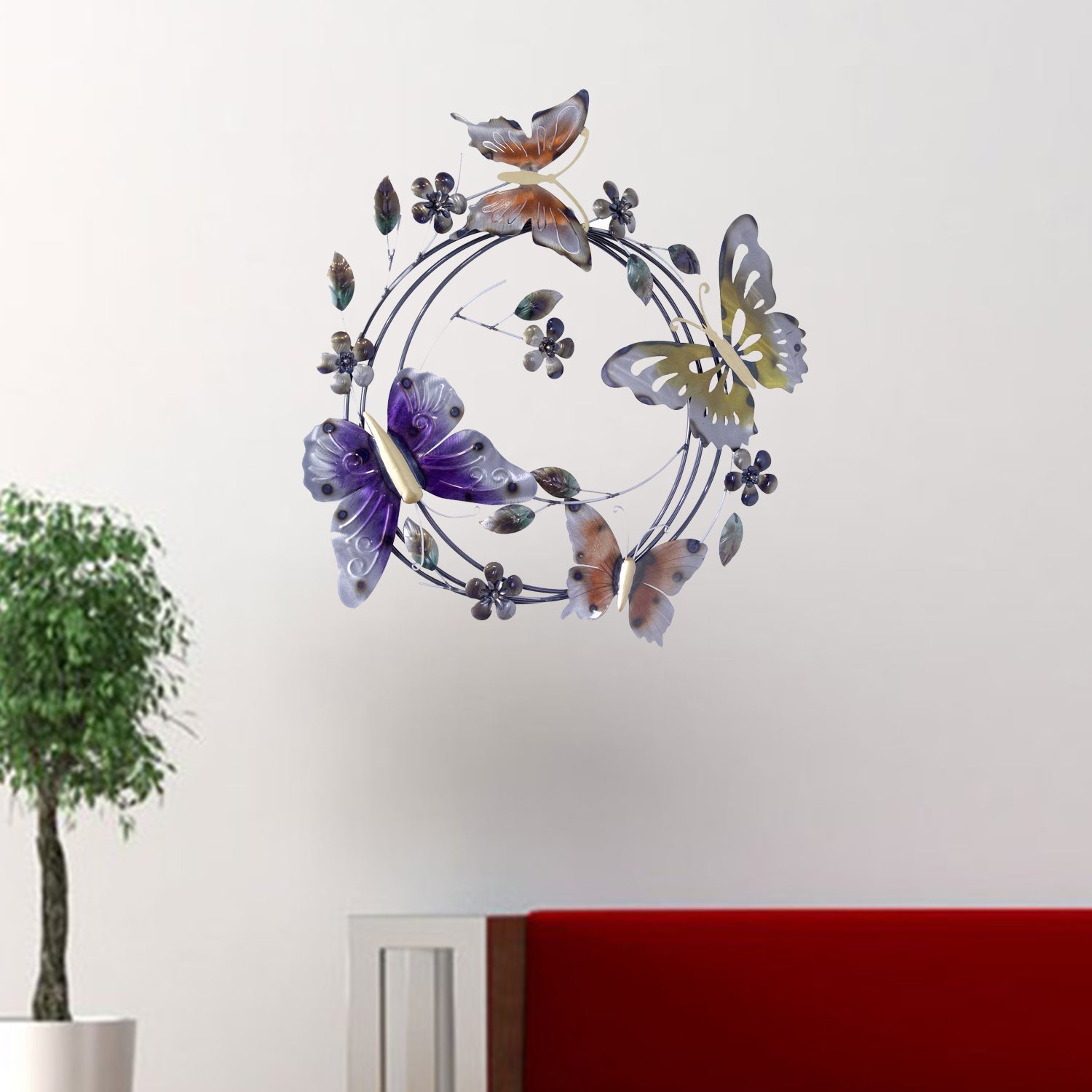 30" X 3" X 29" Metallic Multi Color Metal Multiple On Iron Circle Wall Décor