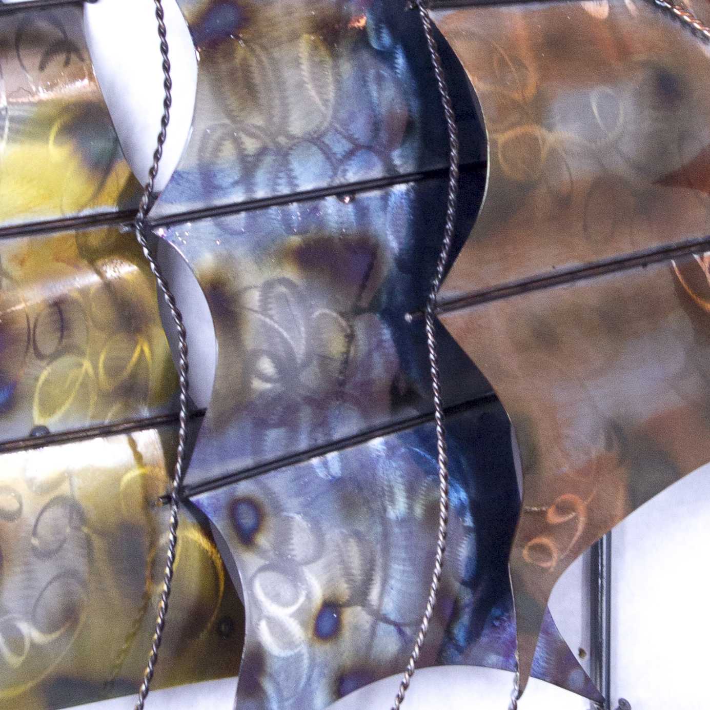 41" X 7" X 40" Metallic Multi Color Metal Ship In Storm D Metal Wall Art