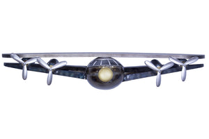 46" X 11" X 16" Metallic Multi Color Metal Aeronautic Accent Shelf  Metallic Multi Color