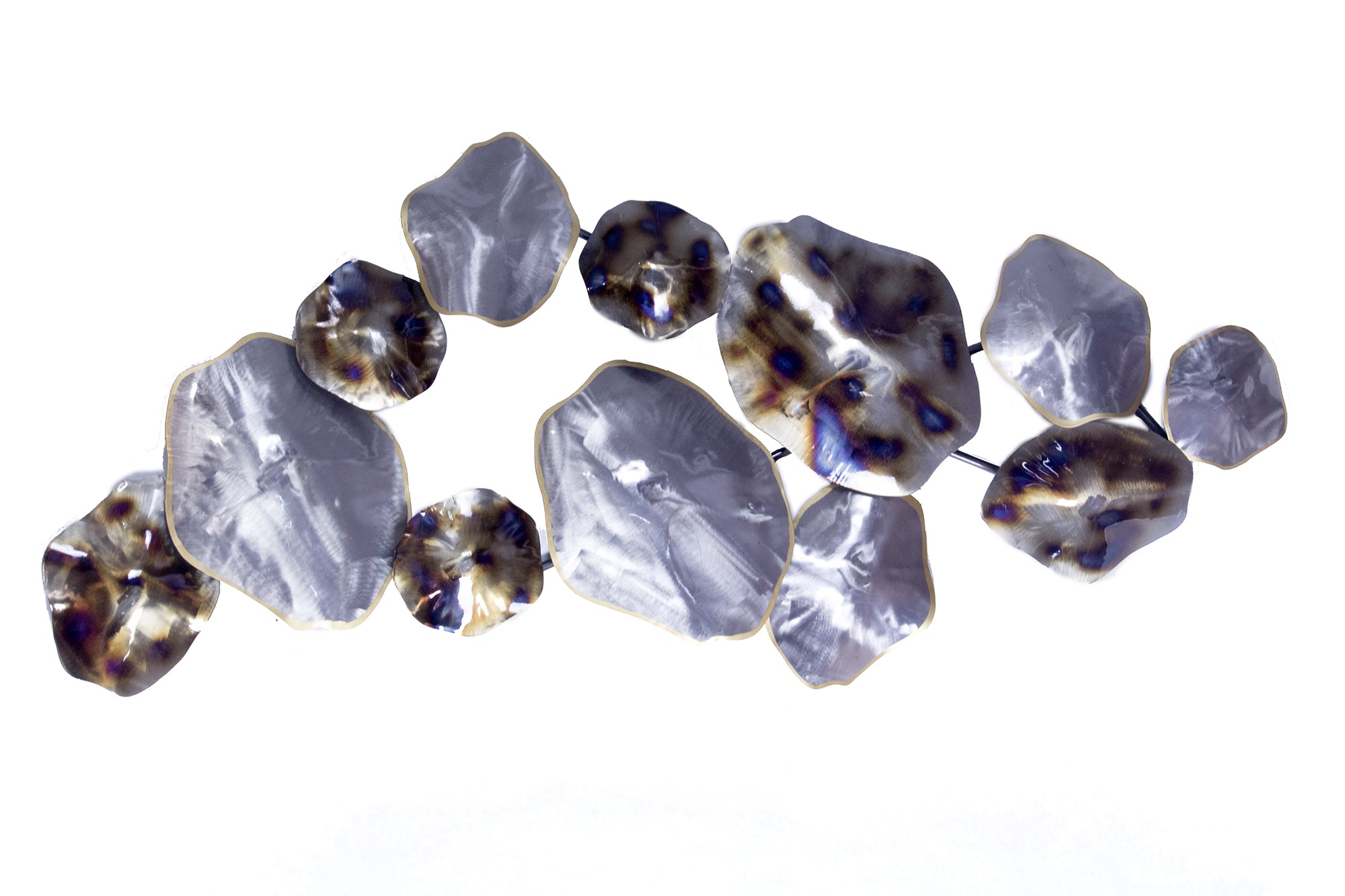 57" X 6" X 30" Metallic Multi Color Metal Metal Shells Wall Art  Metallic Multi Color