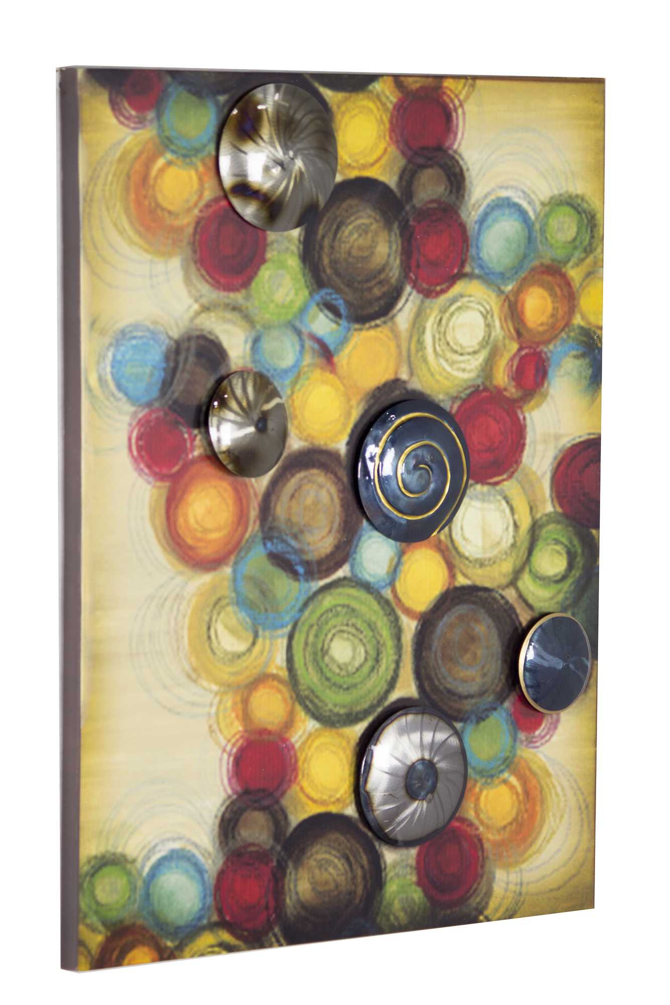 Metallic Multi Color Metal 3D Metal Circles Wall Art