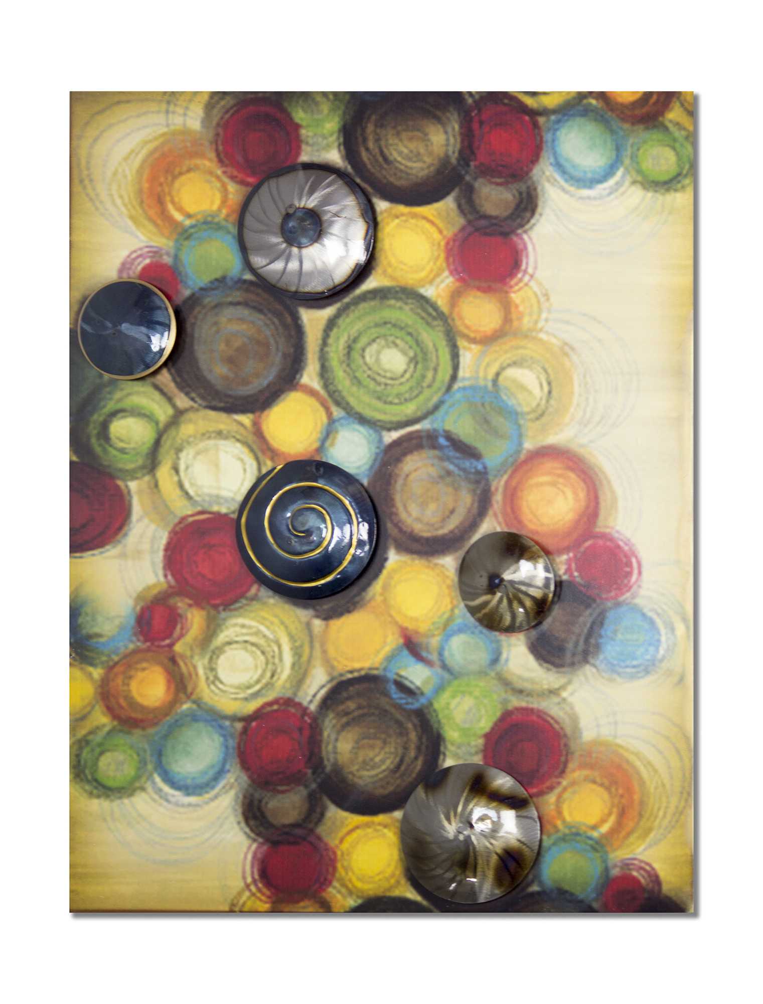 Metallic Multi Color Metal 3D Metal Circles Wall Art