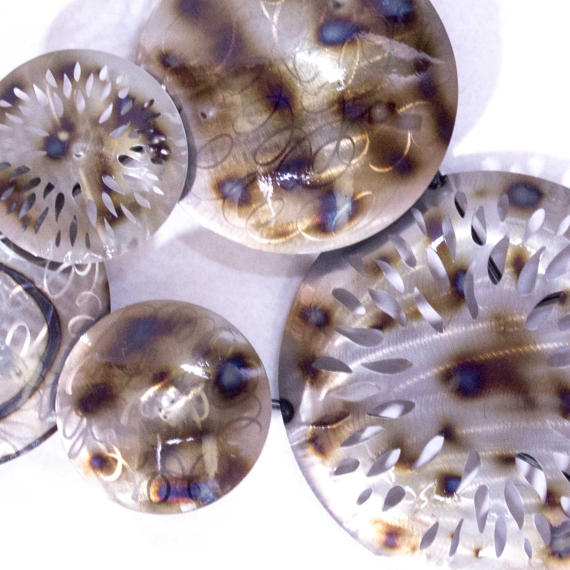 59" X 6" X 28" Metallic Multi Color Metal Clustred Metal Circles Wall Décor