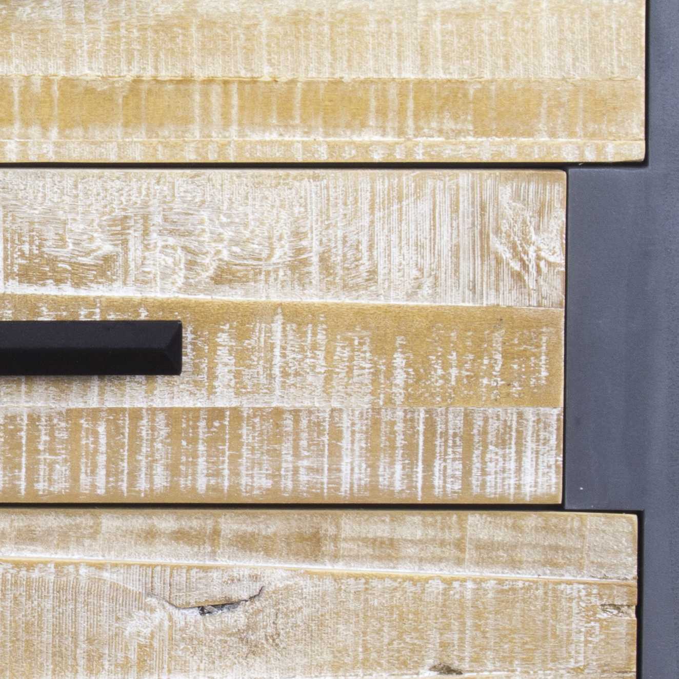 26" X 20" X 33" Gray W  Distressed Wood MDF  Wood  Iron Accent Cabinet with  Drawers