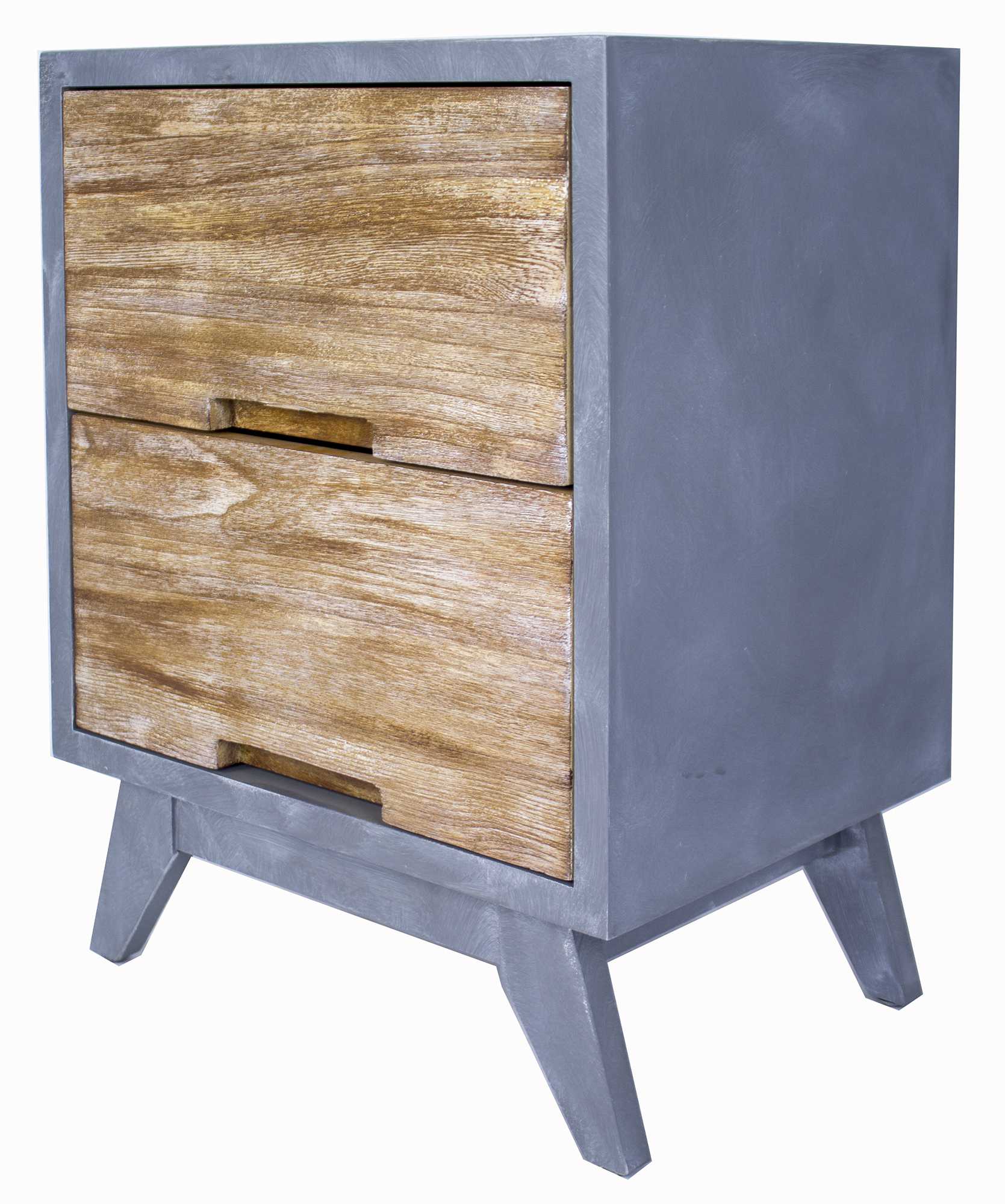 20" X 25" X 31" Gray W  Distressed Wood MDF  Wood Accent Cabinet with  Drawers