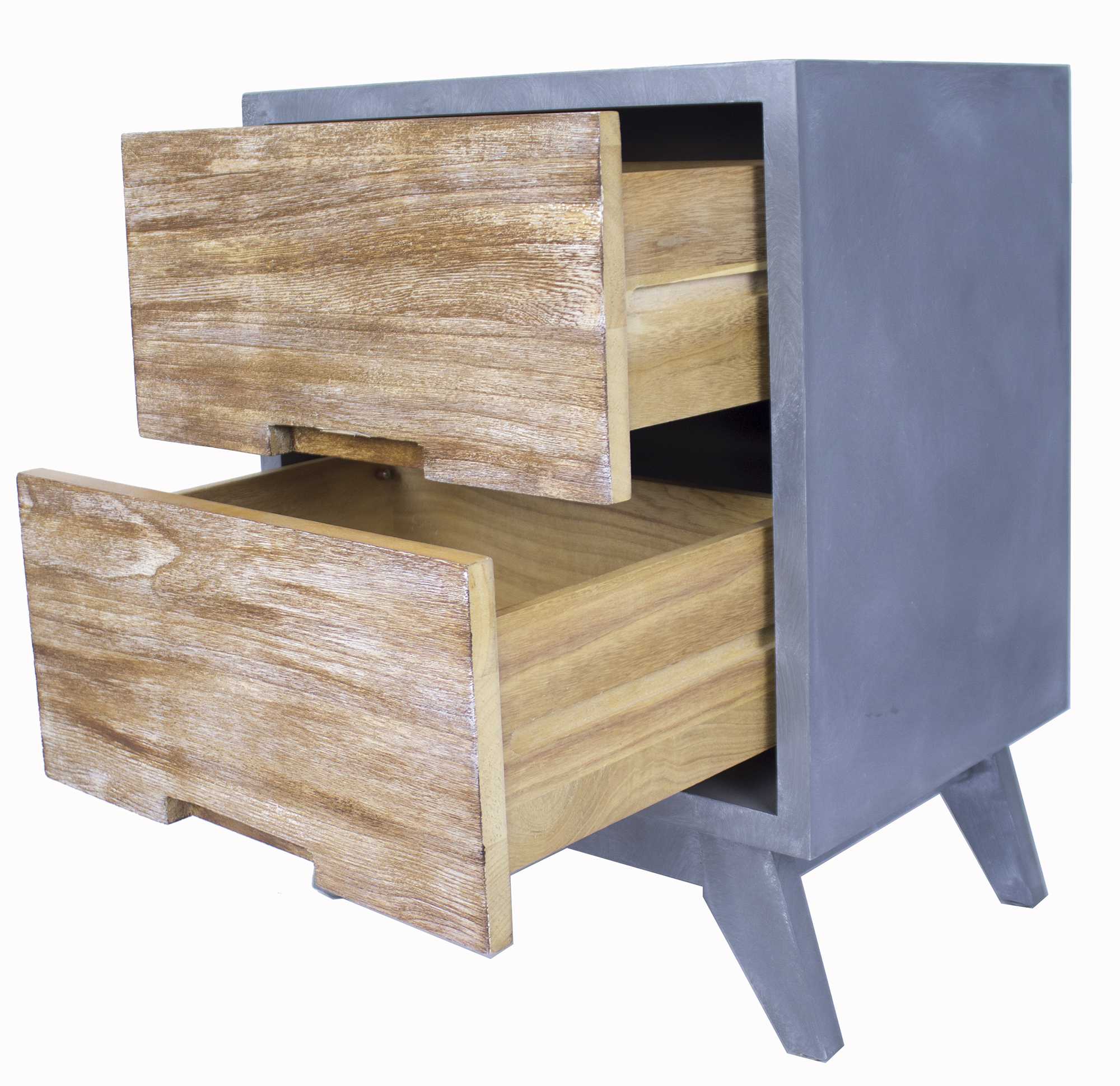 20" X 25" X 31" Gray W  Distressed Wood MDF  Wood Accent Cabinet with  Drawers