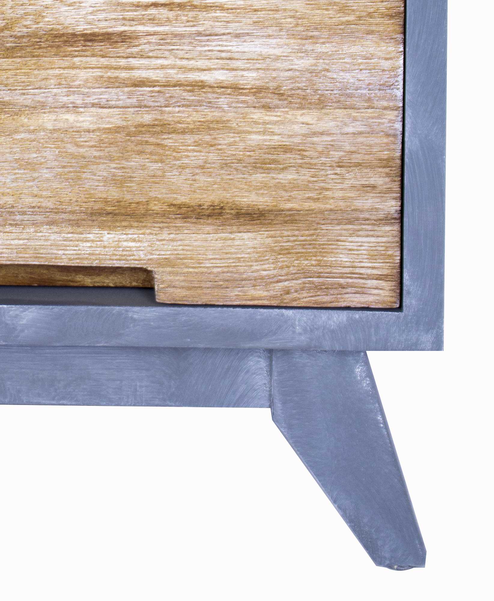 20" X 25" X 31" Gray W  Distressed Wood MDF  Wood Accent Cabinet with  Drawers