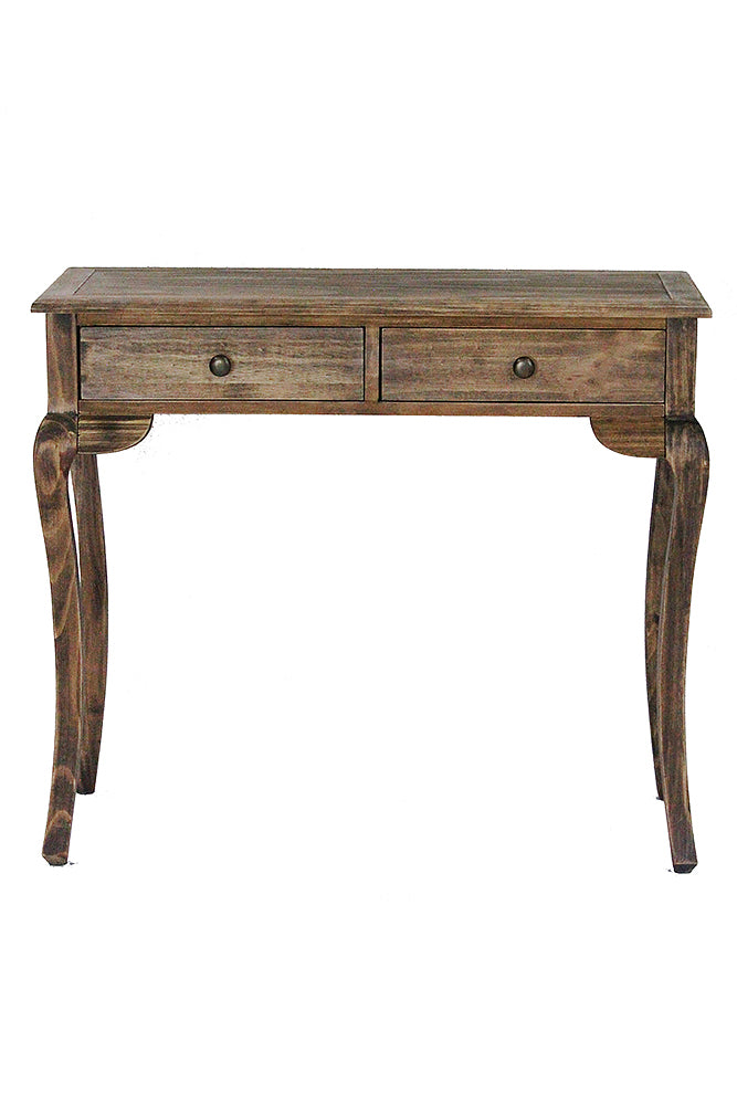 37.8" X 18.25" X 15" Rustic Wood Wood Pine Console Table with Drawers