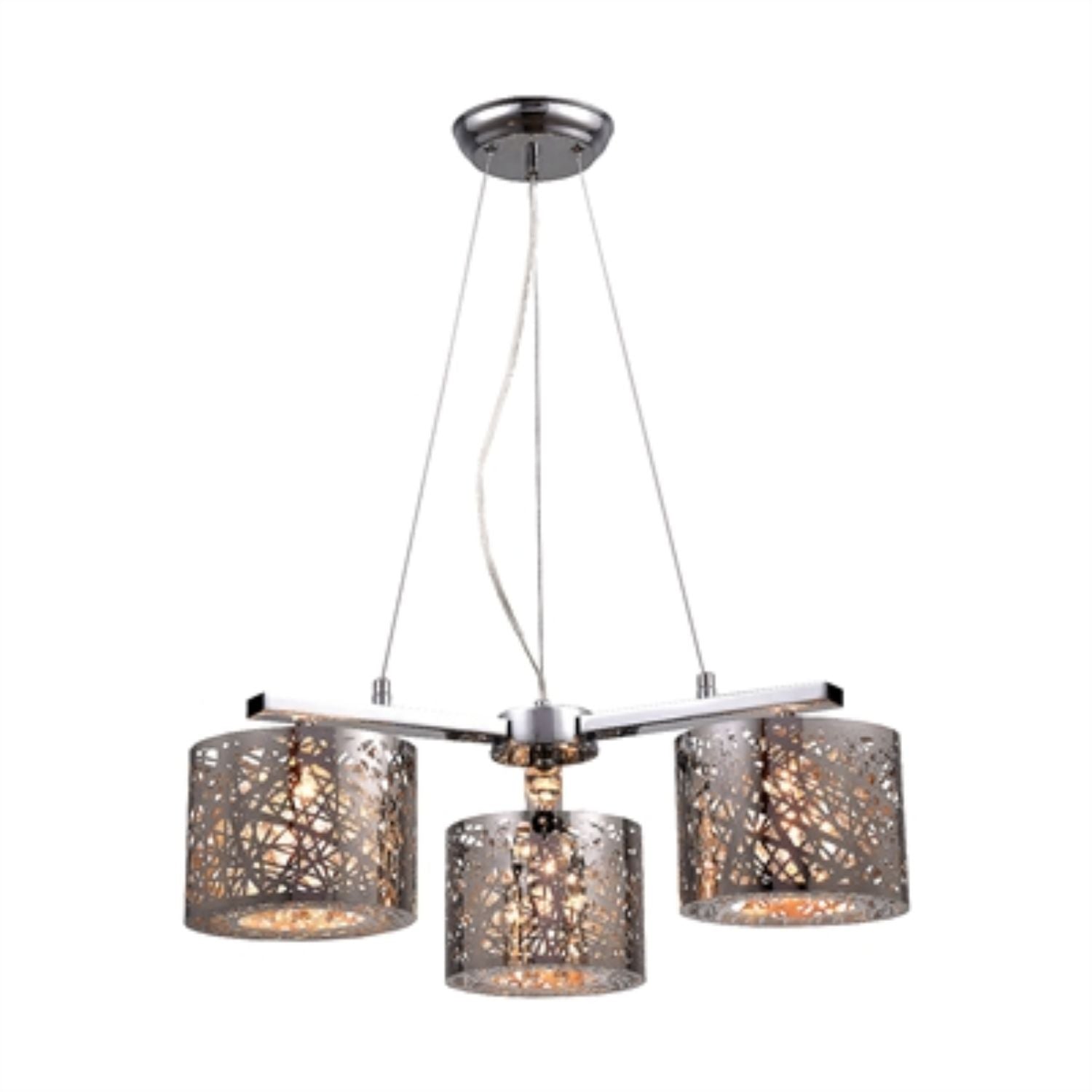 Abigail 3-light Chrome Triangular 22-inch Crystal Pendant Lamp