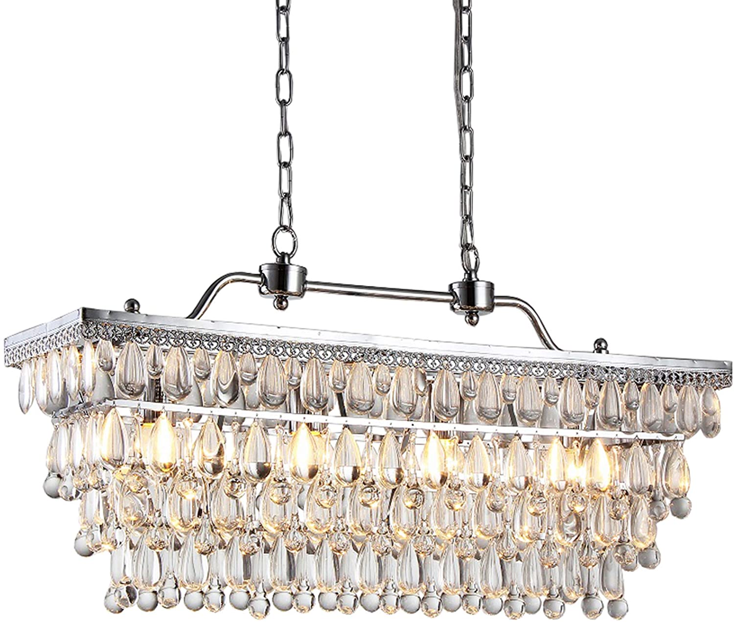 Willow 4-light Crystal 30-inch Chrome Chandelier