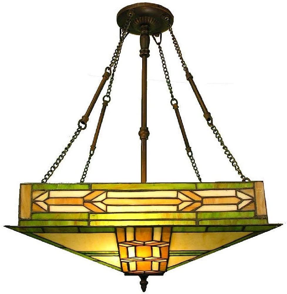 Tiffany-style Mission Ceiling Fixture