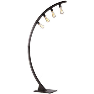 Robelim Antique Black Arch Floor Lamp with Edison Bulbs