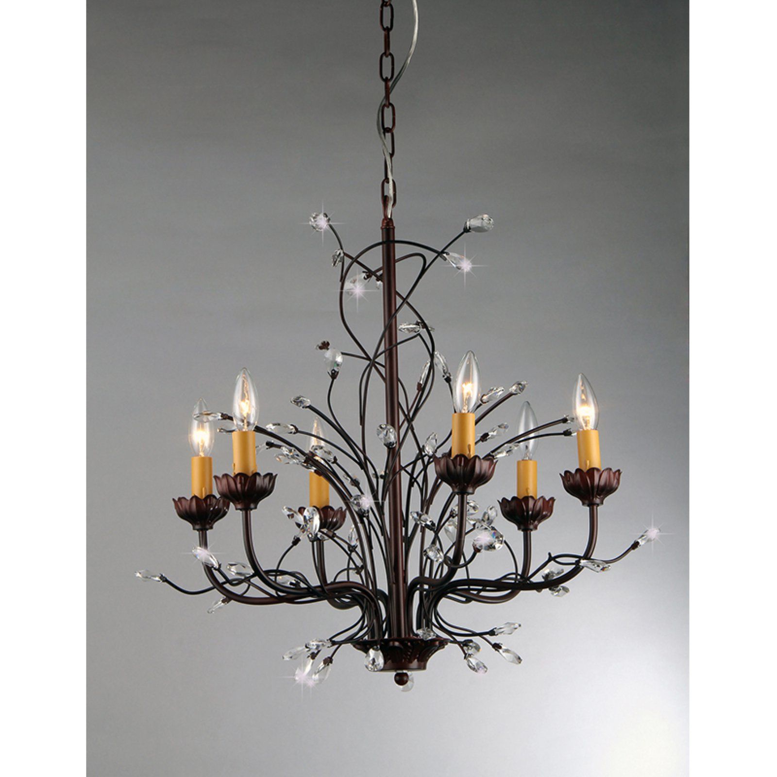 Kinsley Wonderland 6-light Crystal/ Bronze Chandelier
