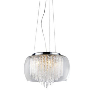 'Odysseus' Chrome and Crystal 5-light Chandelier