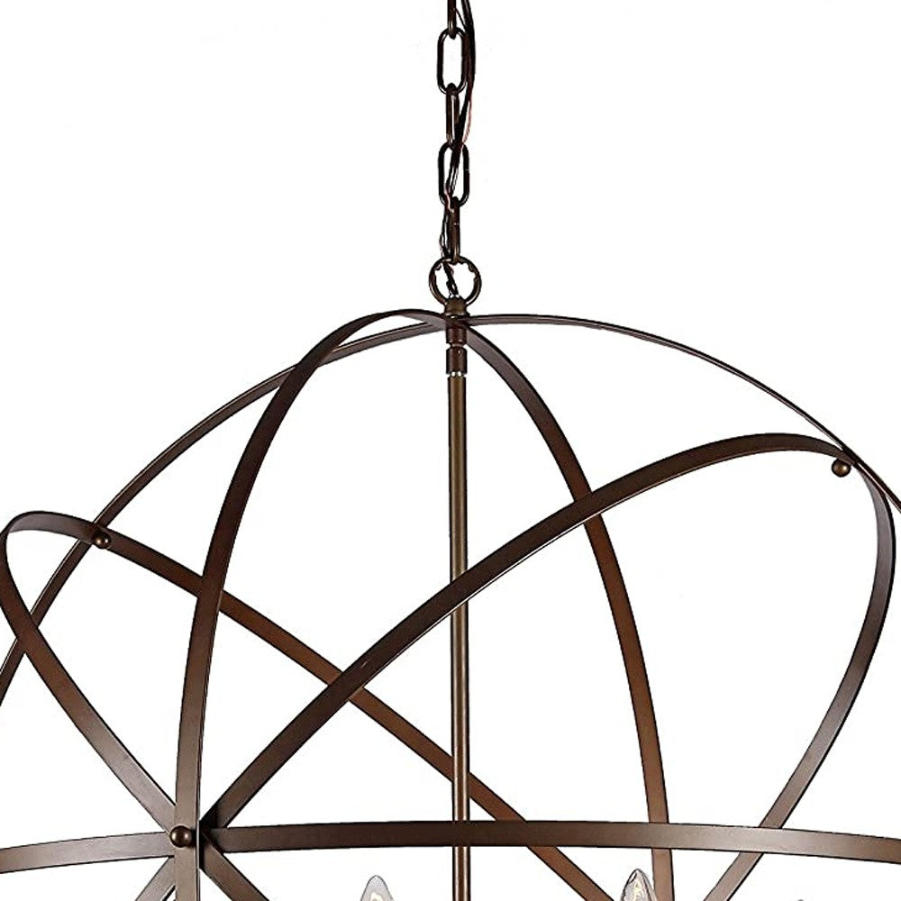 Jossie 8-light Crystal 30-inch Bronze-finish Chandelier