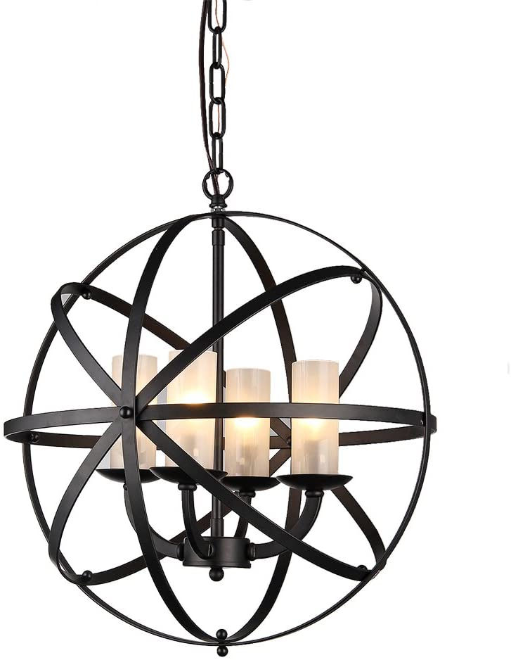 Mandisa 4-light Black-finish 18-inch Chandelier