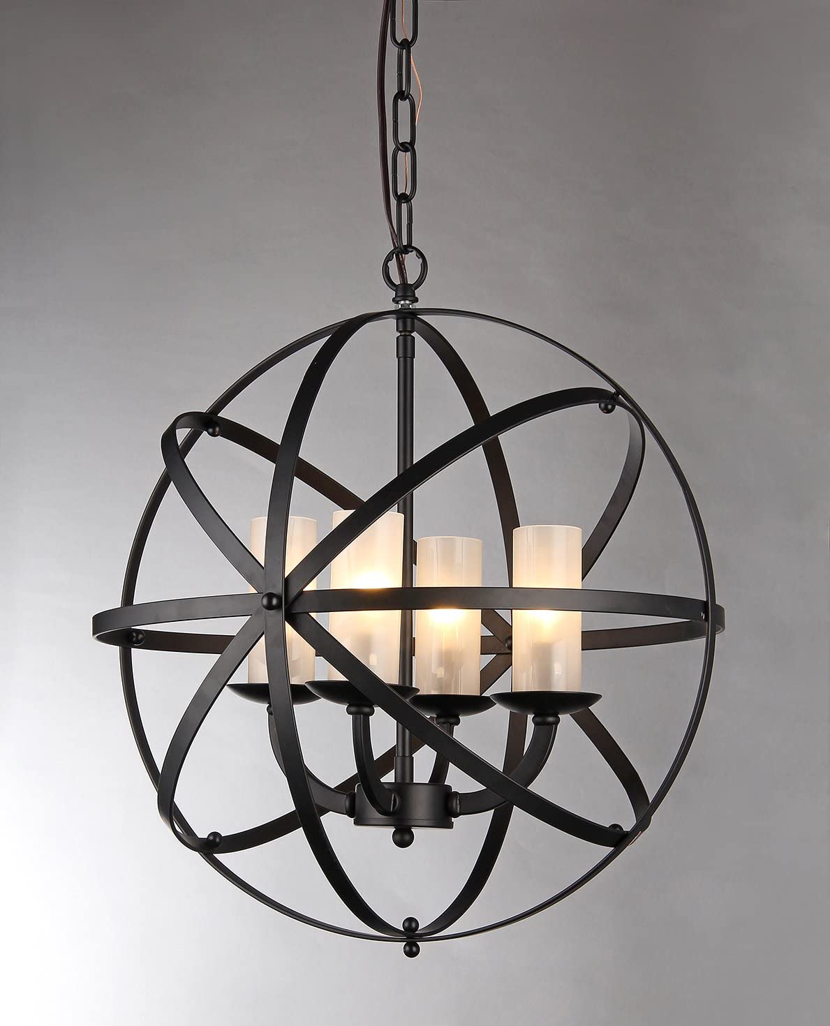 Mandisa 4-light Black-finish 18-inch Chandelier