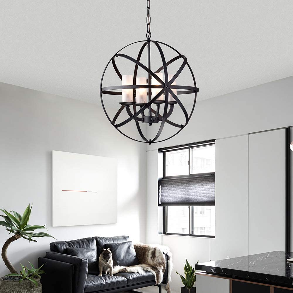 Mandisa 4-light Black-finish 18-inch Chandelier