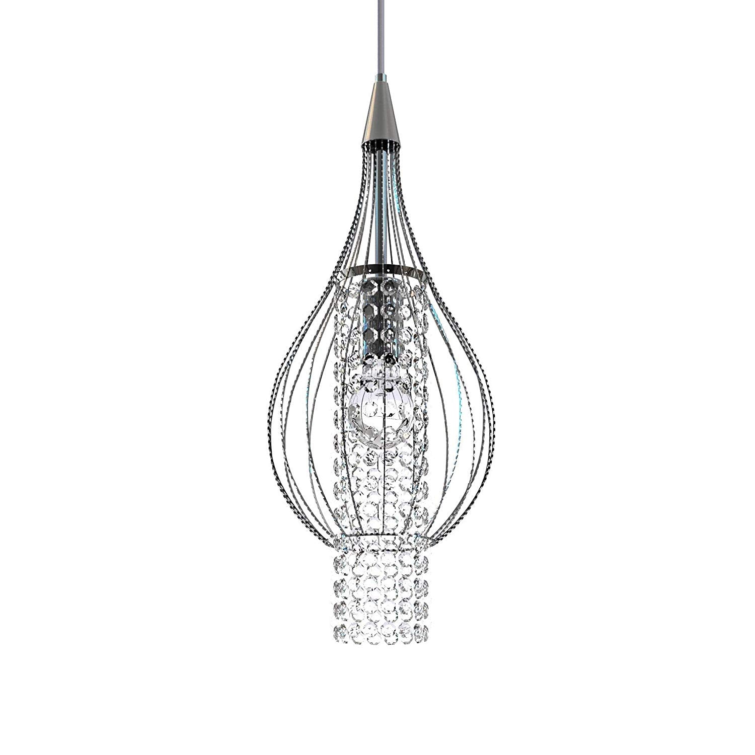Xyza 1-light Crystal 7.5-inch Chrome-finish Chandelier