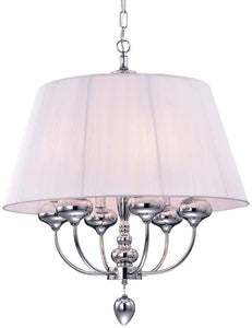 Zonia Chrome and Pink 23-inch Round Pendant LIght