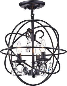 Rosanna Black-finish Metal 16-inch Crystal Pendant Lamp