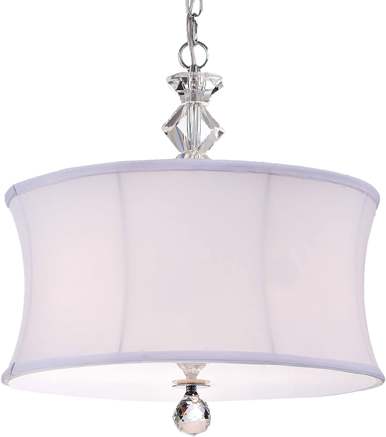 Nabors White and Antique Bronze 16-inch Round Pendant Light