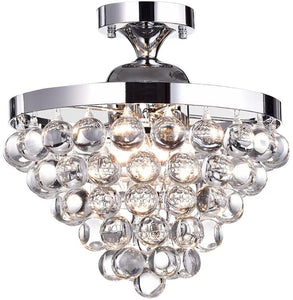 Lislet Chrome Crystal Cone Flush Mount