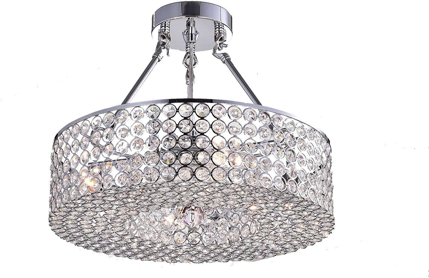 Olenec Chrome 15-inch Crystal Cake Lamp