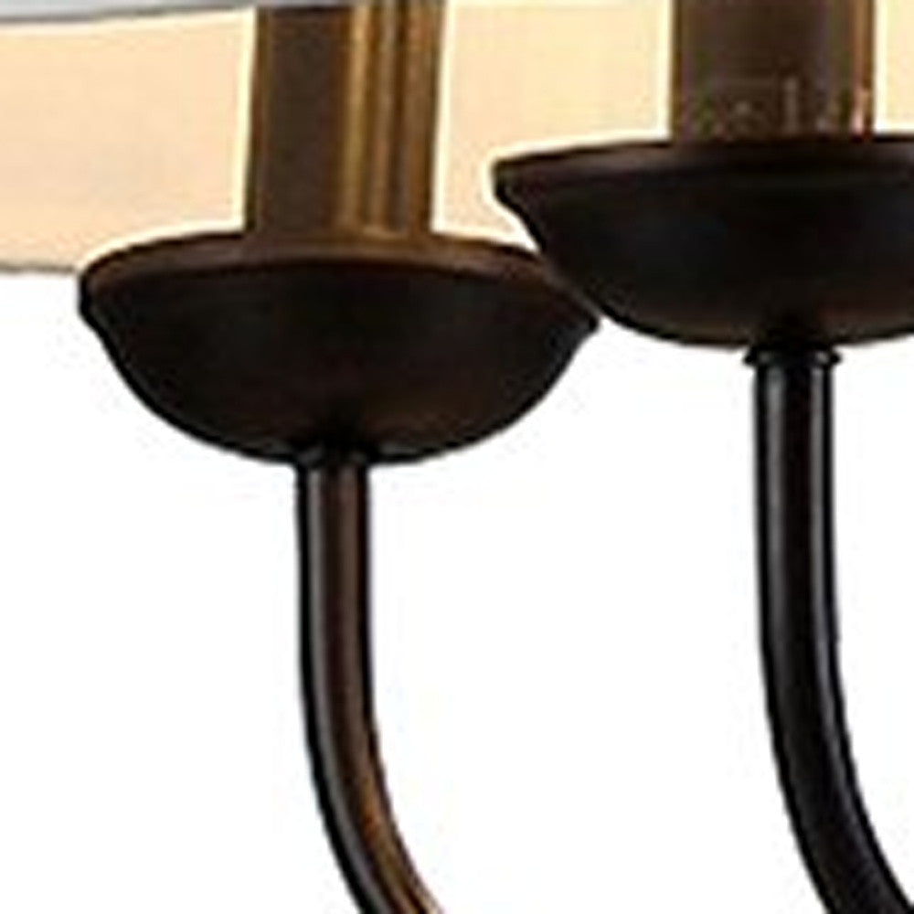 Gwenevere 5-light White Fabric 22-inch Black-finish Chandelier