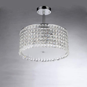 Garcia Chrome and Crystal Round 4-light Chandelier