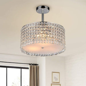 Garcia Chrome and Crystal Round 4-light Chandelier