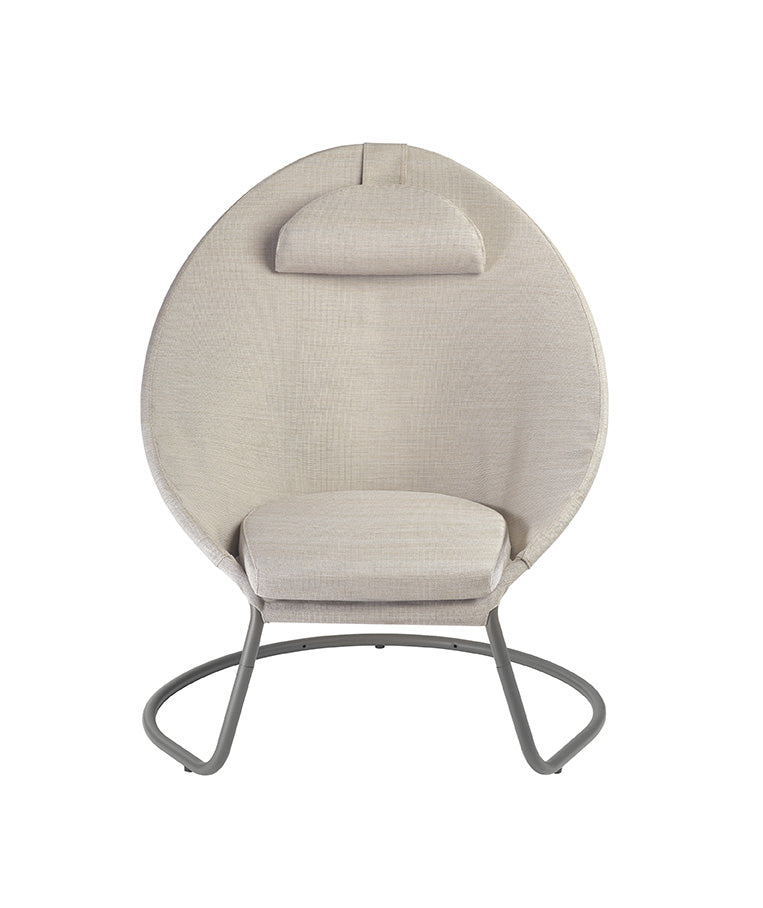Lounge Chair - Titane Steel Frame - Latte Hedona Fabric