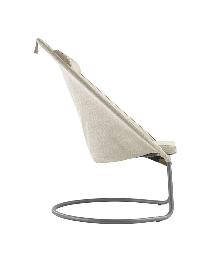 Lounge Chair - Titane Steel Frame - Latte Hedona Fabric